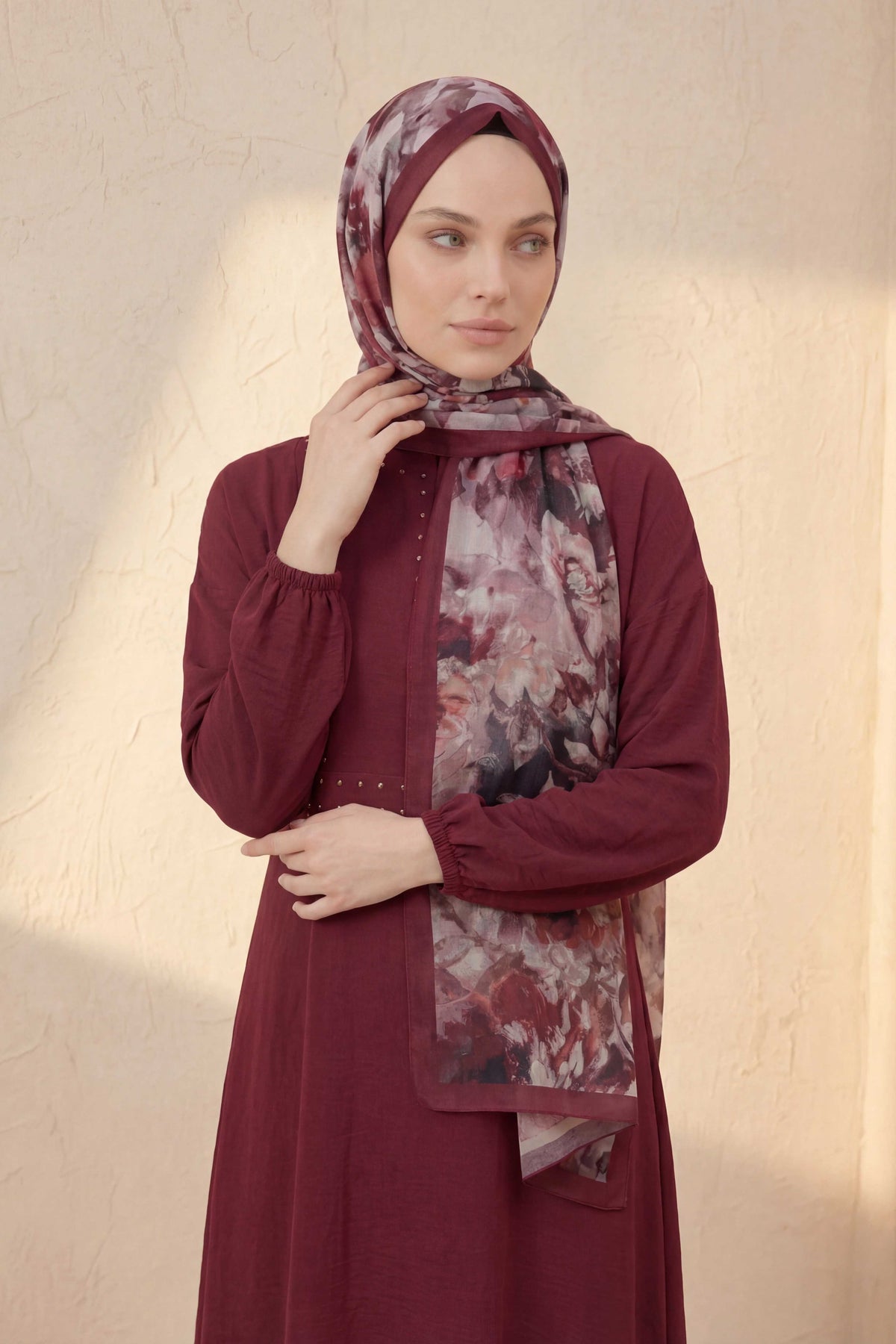 Barbiee vintage bordo şal