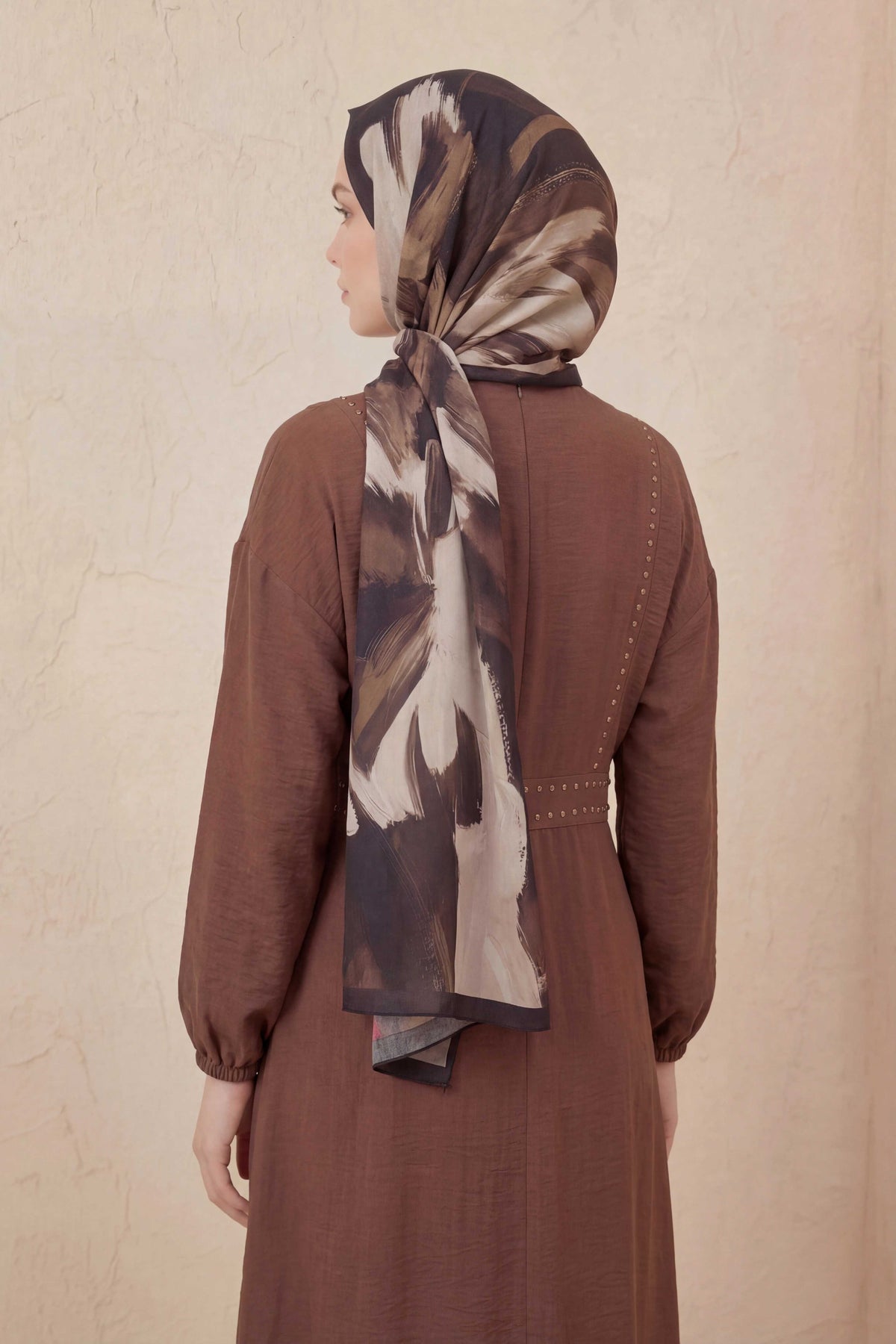 Doğal elyaf terra mocha şal