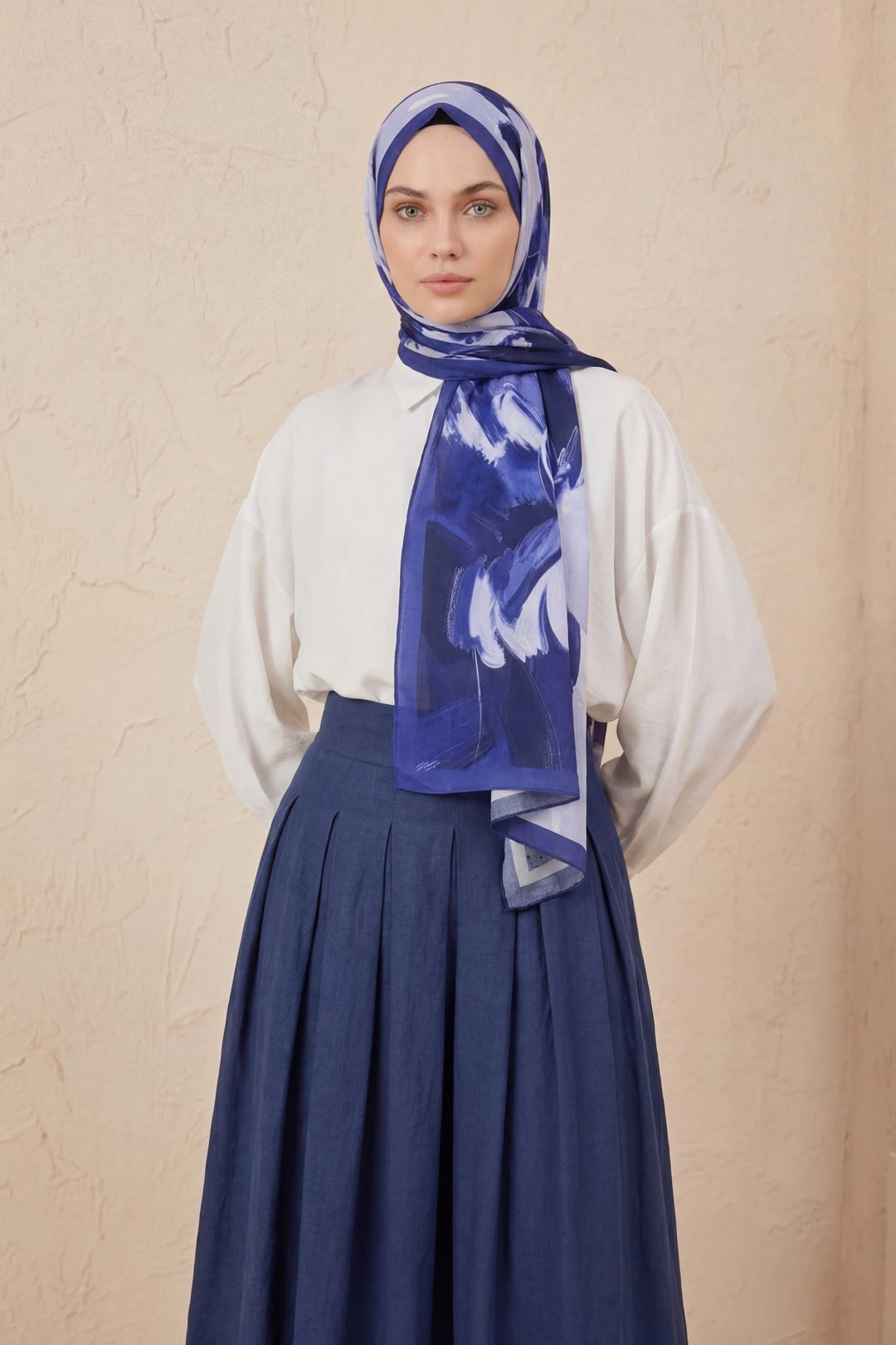 Doğal Elyaf Terra Buz Mavisi Şal