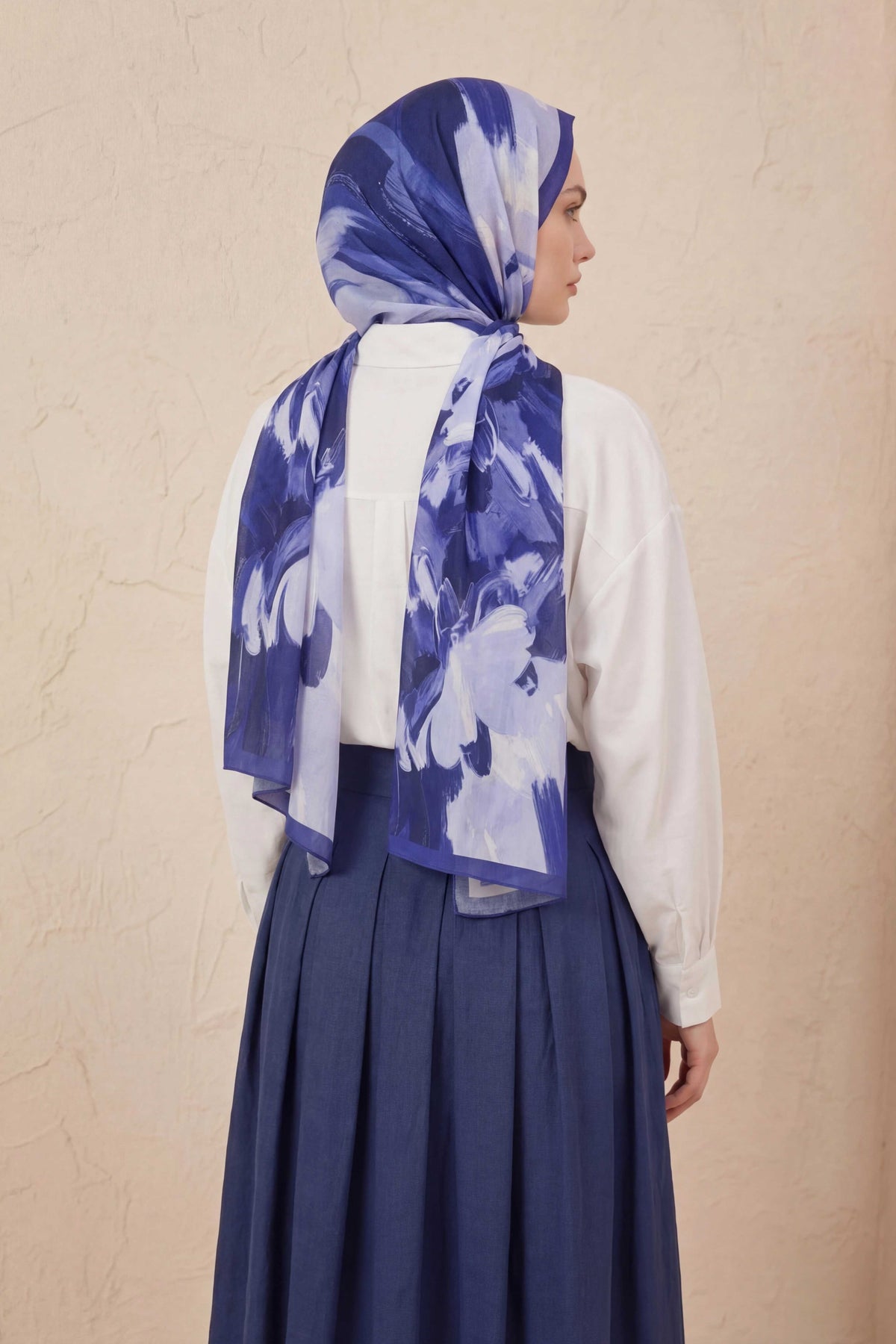 Doğal elyaf terra buz mavisi şal