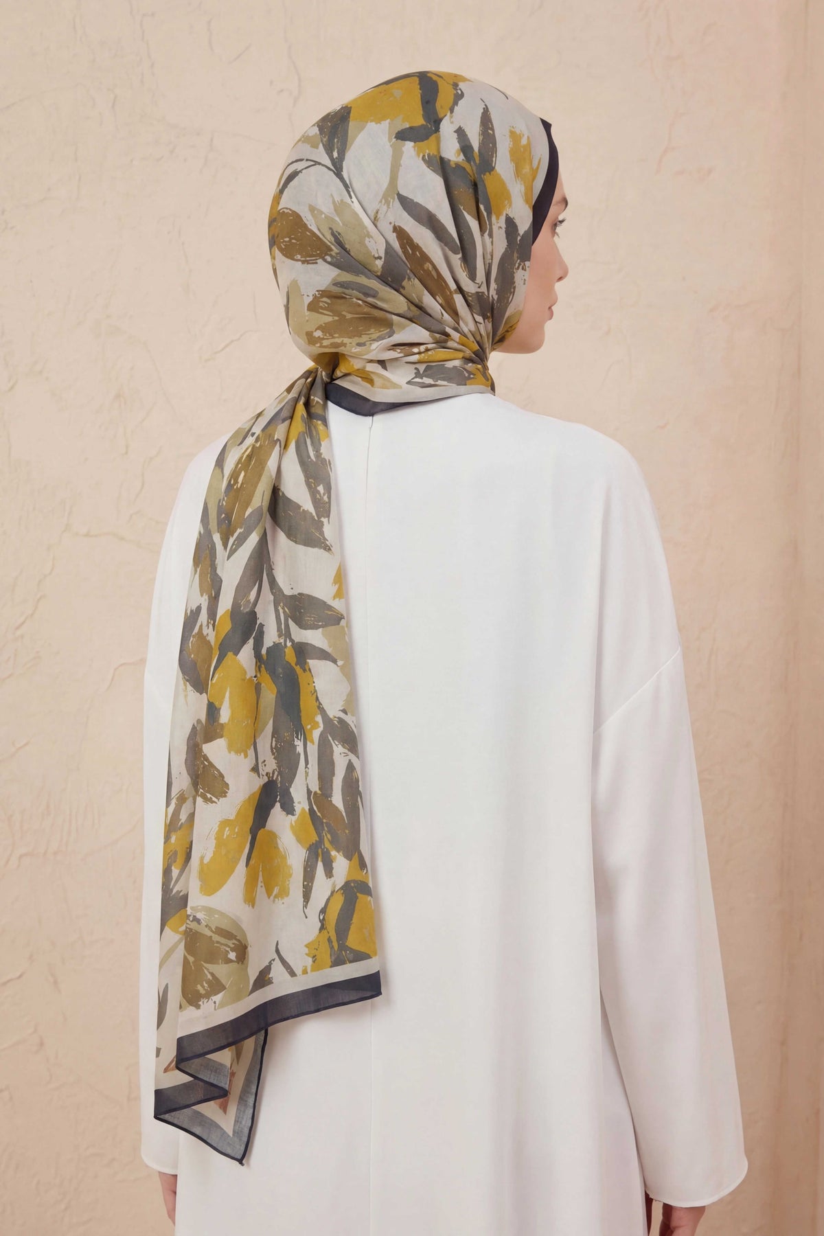 Mia floş krem hardal şal