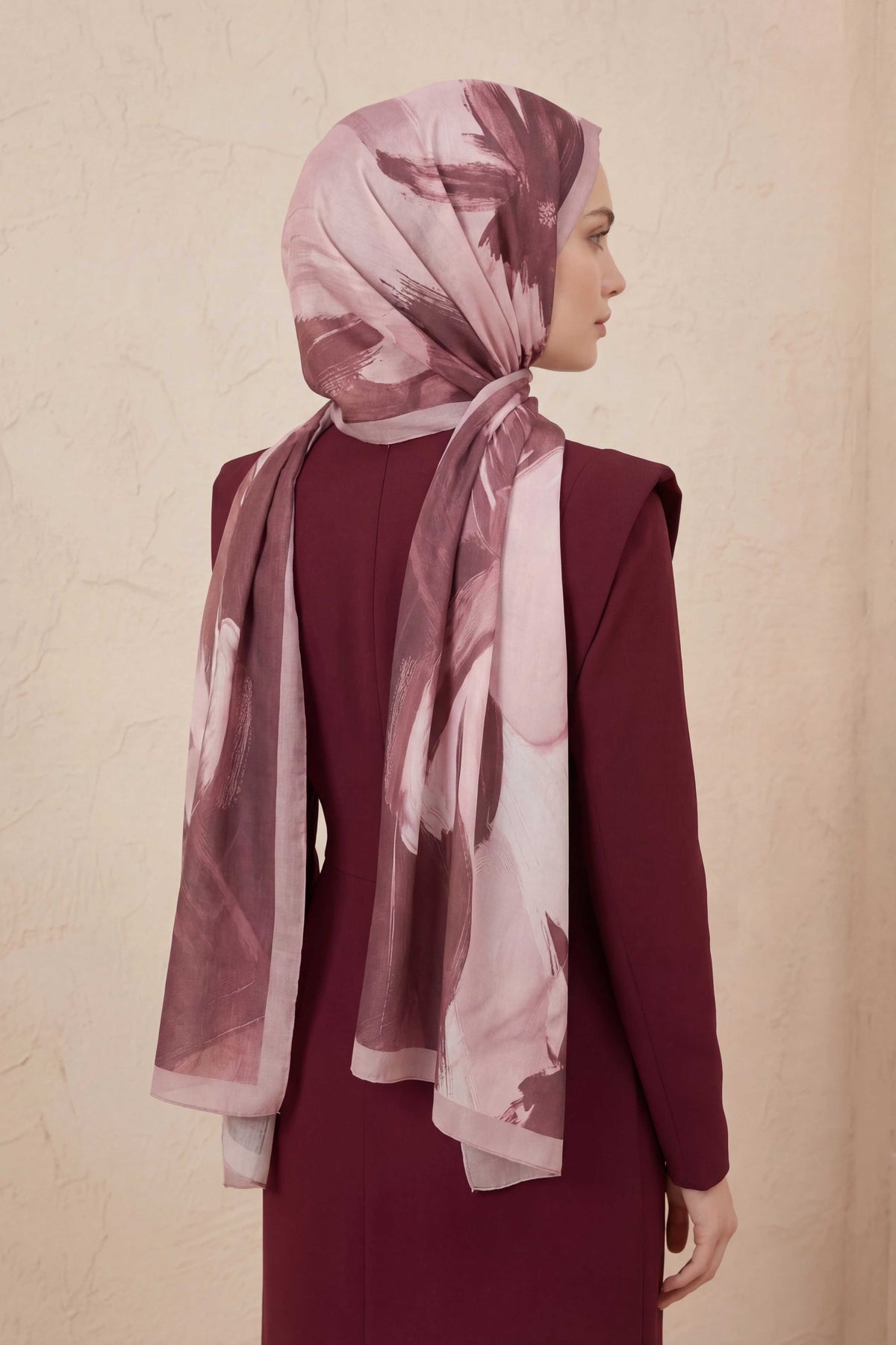 Doğal elyaf terra gül kurusu şal