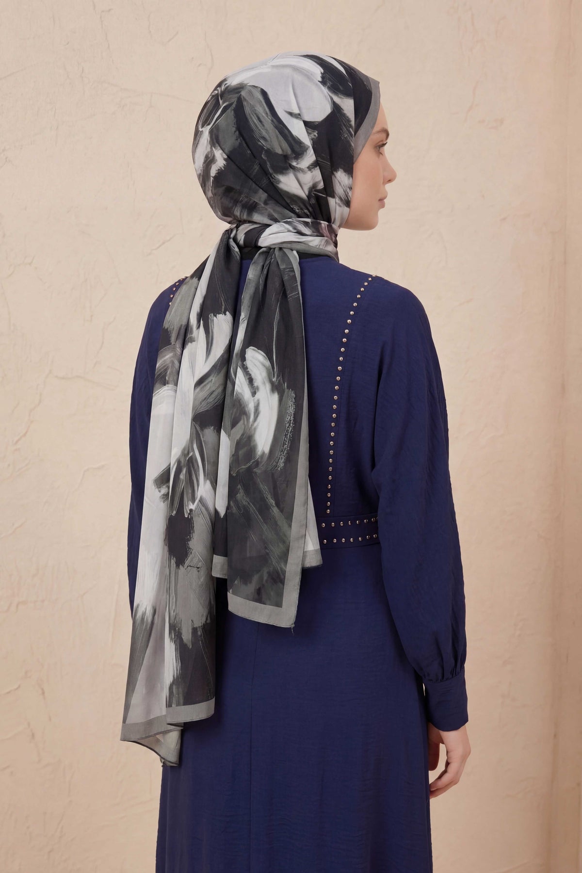 Doğal elyaf terra antrasit şal