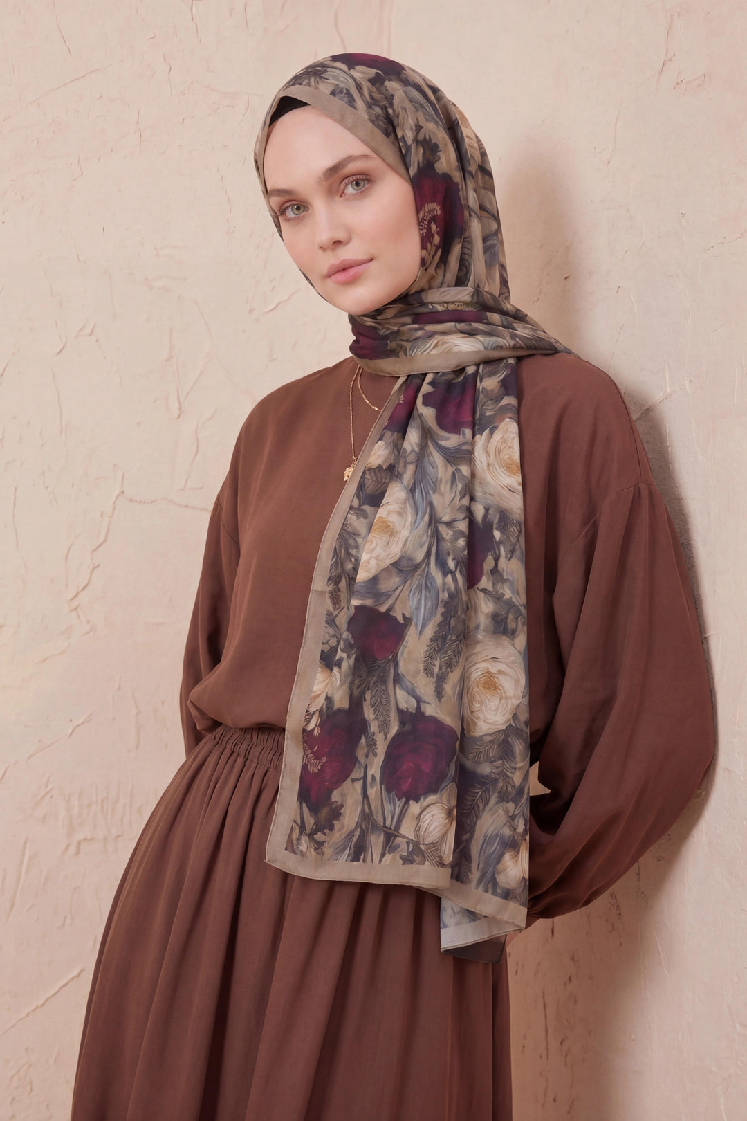 Barbiee Lotus Damson Bloom Şal