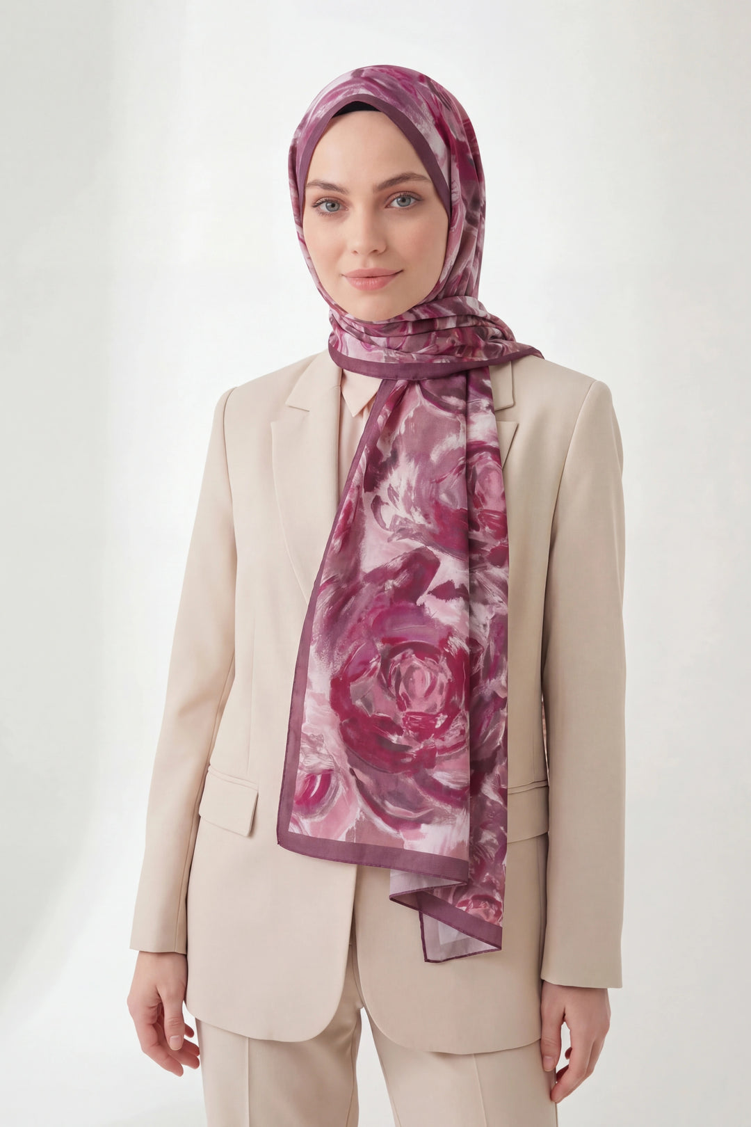 Pamuk Floş Soft Rose Mürdüm Şal