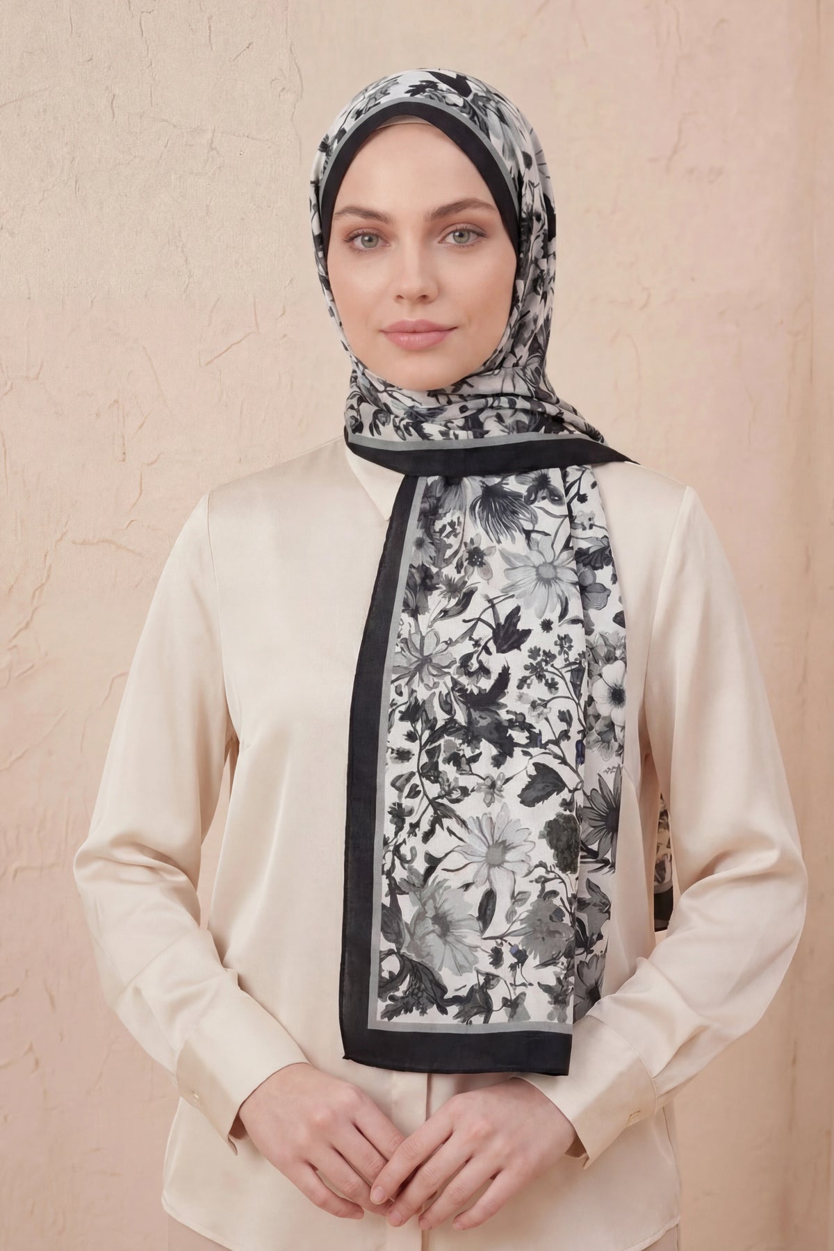 Pamuk floş eçelya siyah  şal