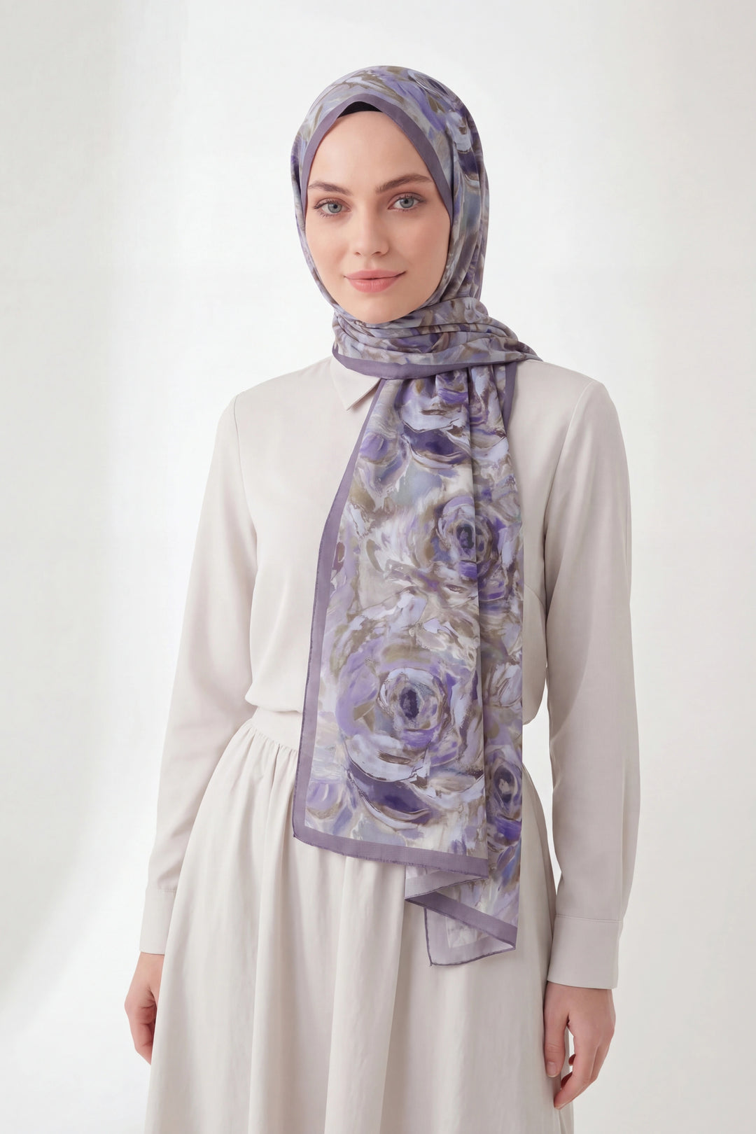 Pamuk Floş Soft Rose Lila Şal