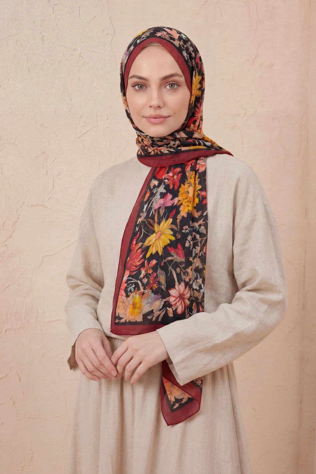 Pamuk Floş Eçelya Füme Şal