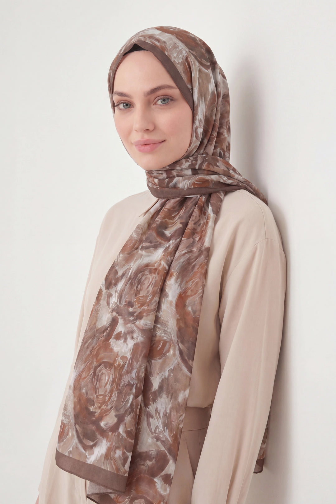 Pamuk Floş Soft Rose Kahverengi Şal