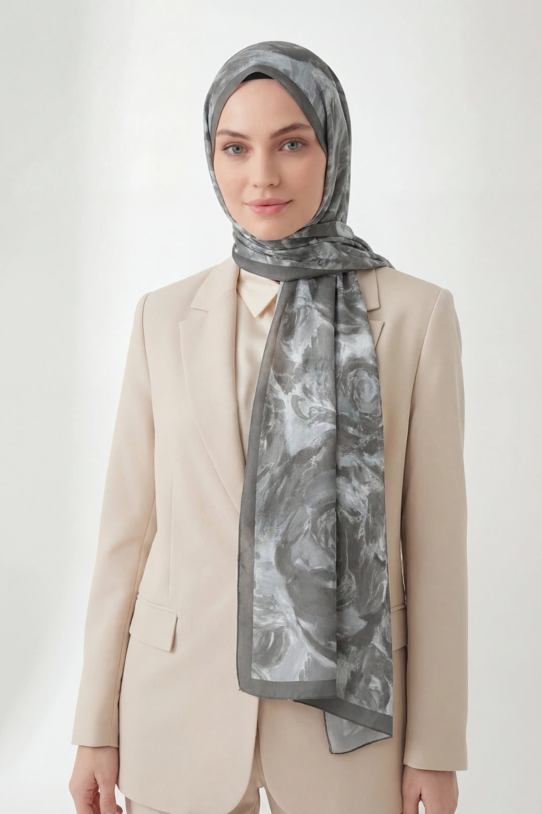 Pamuk Floş Soft Rose Gri Şal