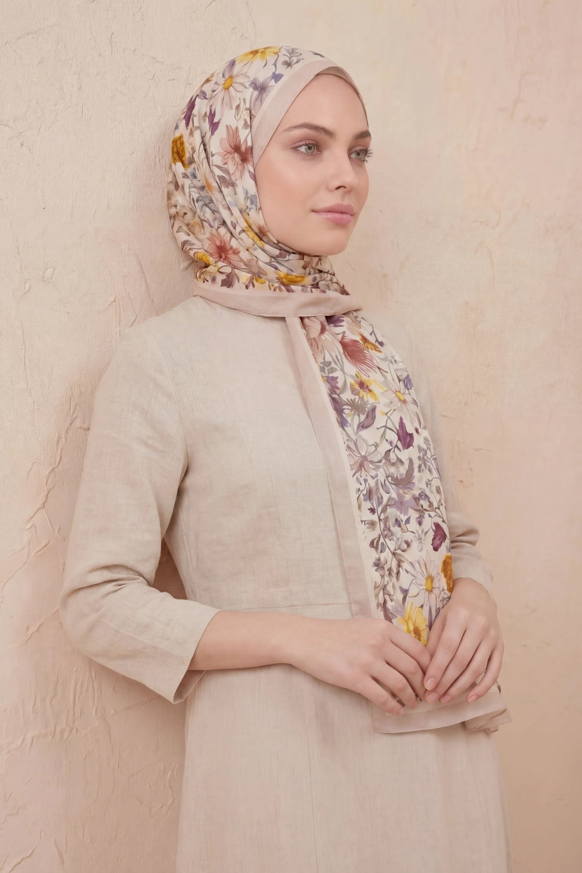 Pamuk floş eçelya safir şal