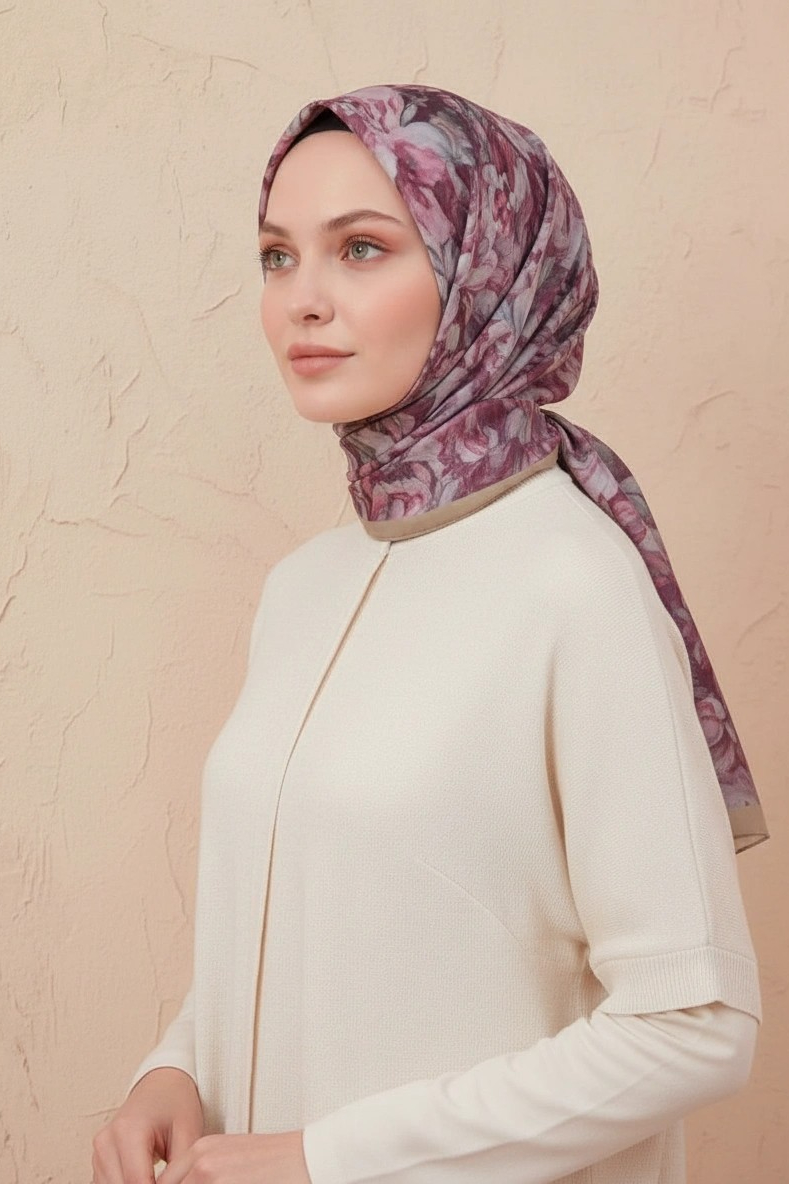 Barbiee aura berry glaze eşarp