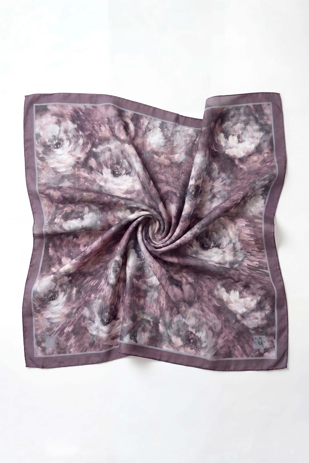 Barbiee Batik Gül Tozlu Lila Eşarp