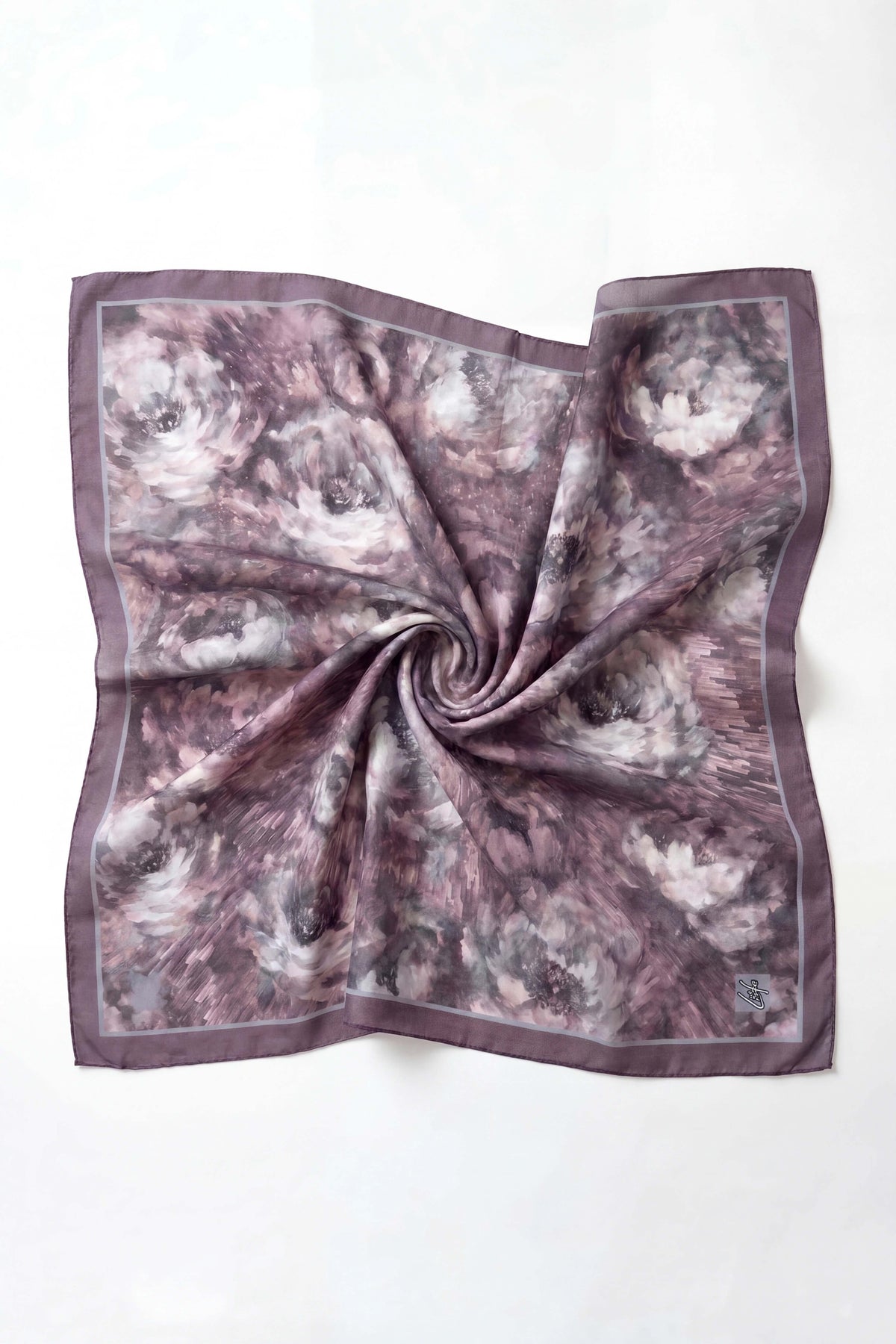Barbiee batik gül tozlu lila eşarp