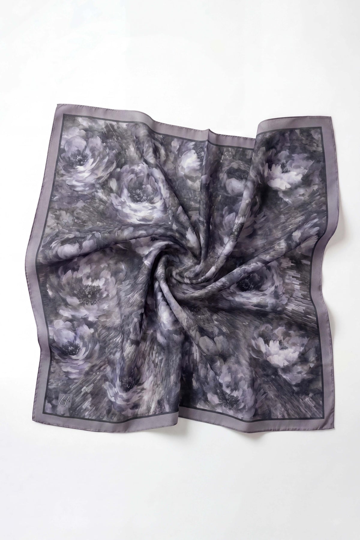 Barbiee batik gül gümüş sis eşarp