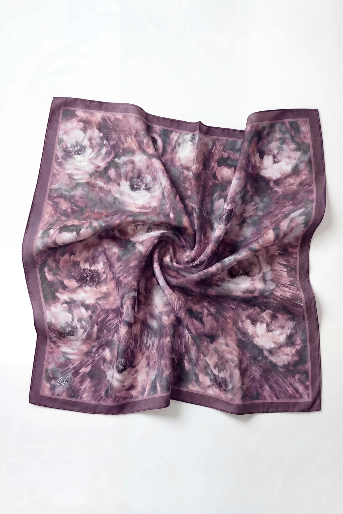 Barbiee batik gül mistik mor eşarp