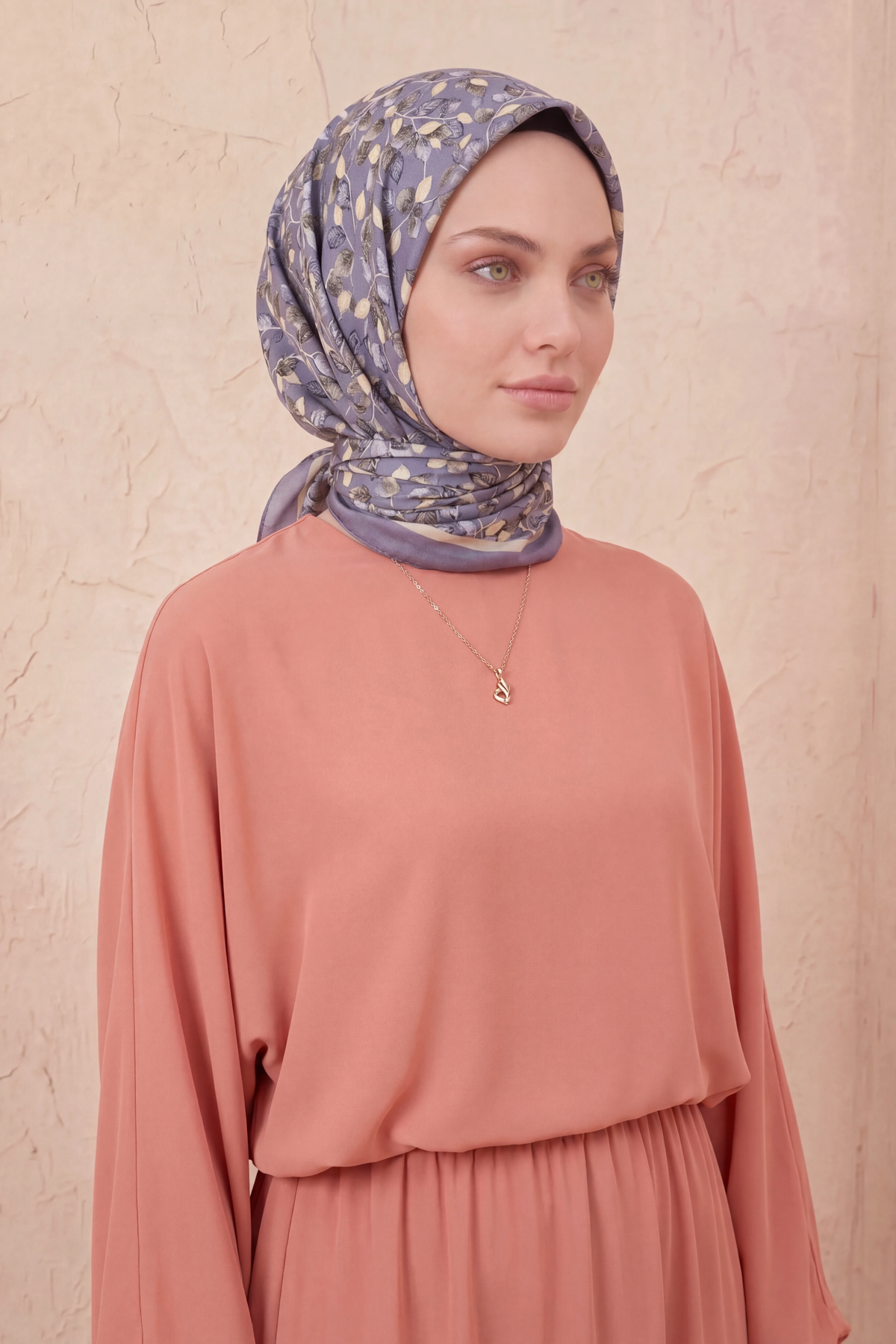 Barbiee zeytin dalı  puslu lila eşarp