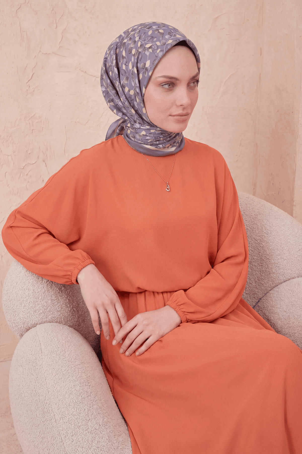 Barbiee zeytin dalı  puslu lila eşarp