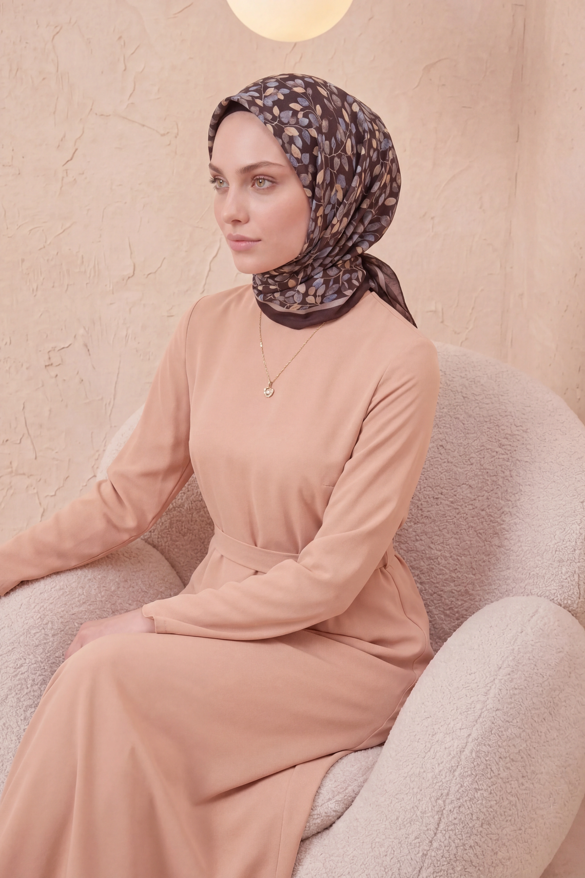 Barbiee zeytin dalı koyu vişne eşarp