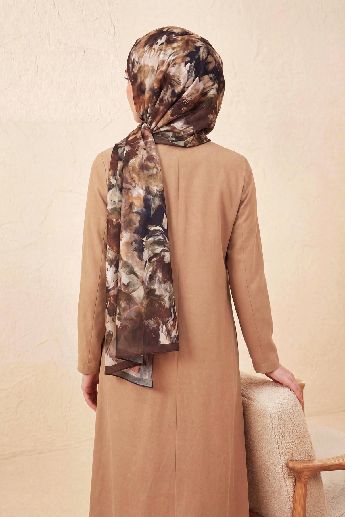 Barbiee vintage mocha bej şal