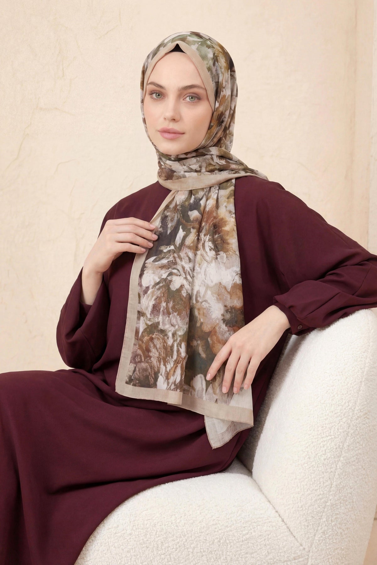 Barbiee vintage toprak bej şal