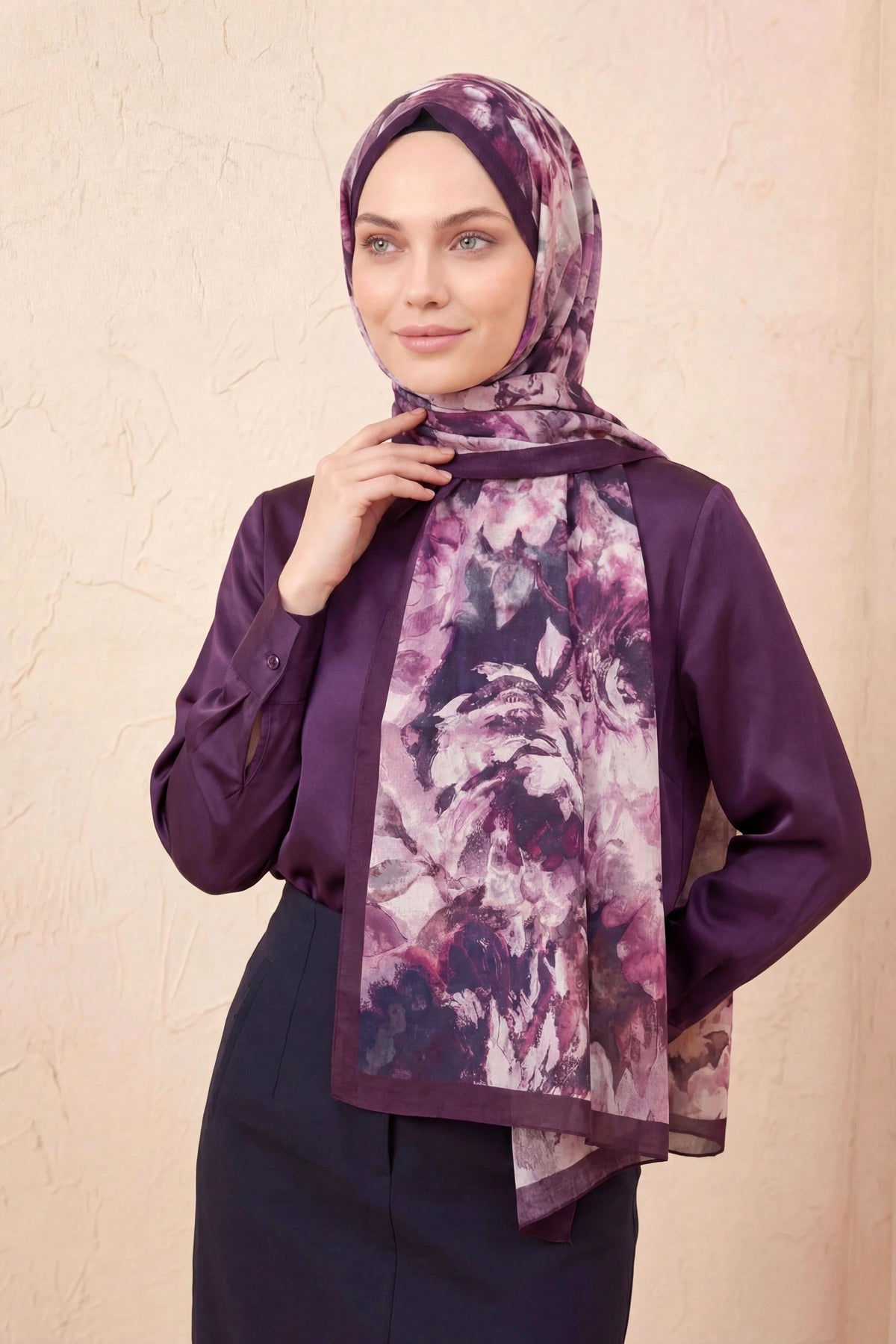 Barbiee vintage mürdüm pembe şal