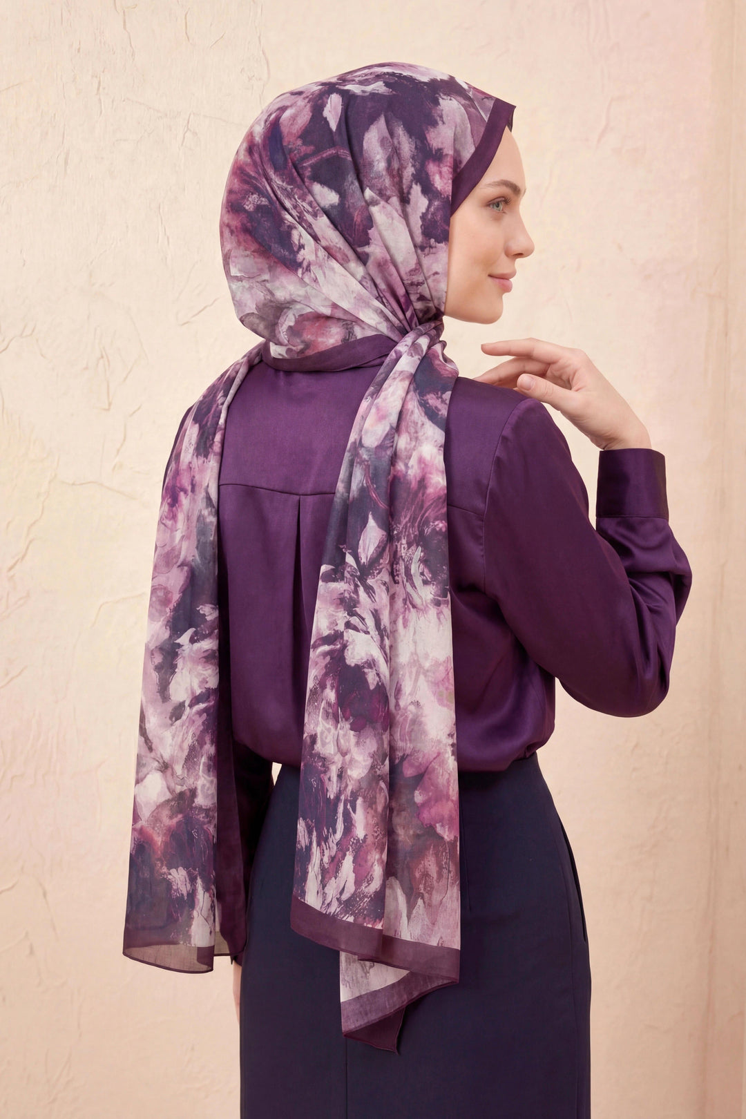 Barbiee Vintage Mürdüm Pembe Şal