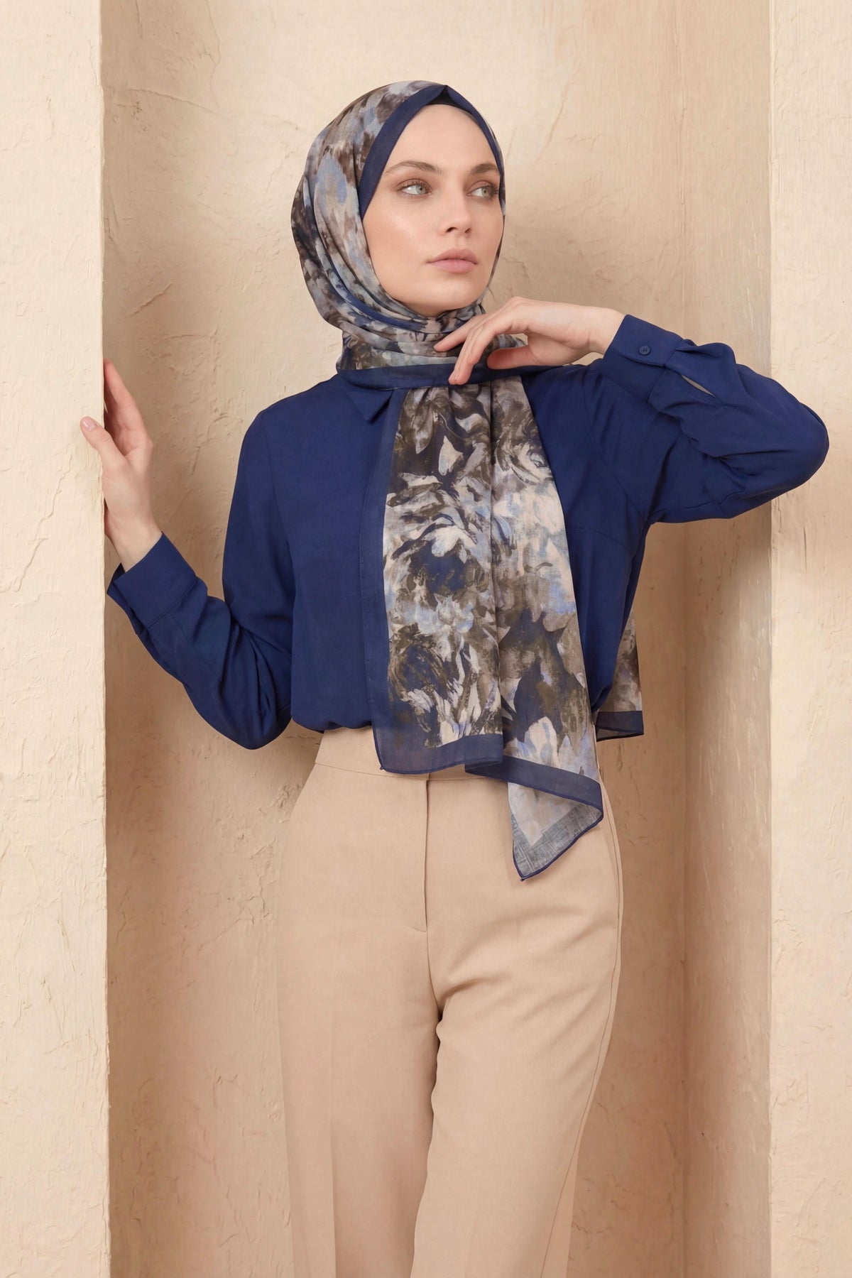 Barbiee vintage i̇ndigo gri şal