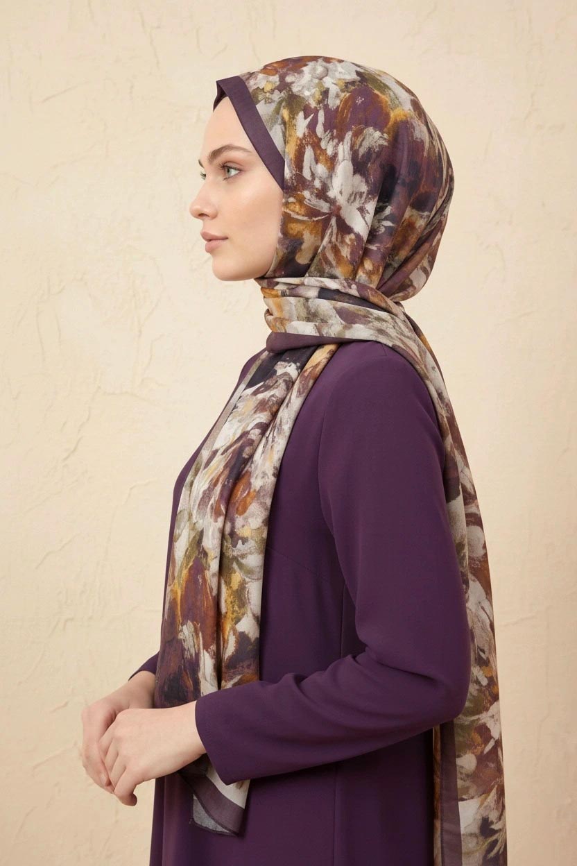 Barbiee vintage mürdüm hardal şal