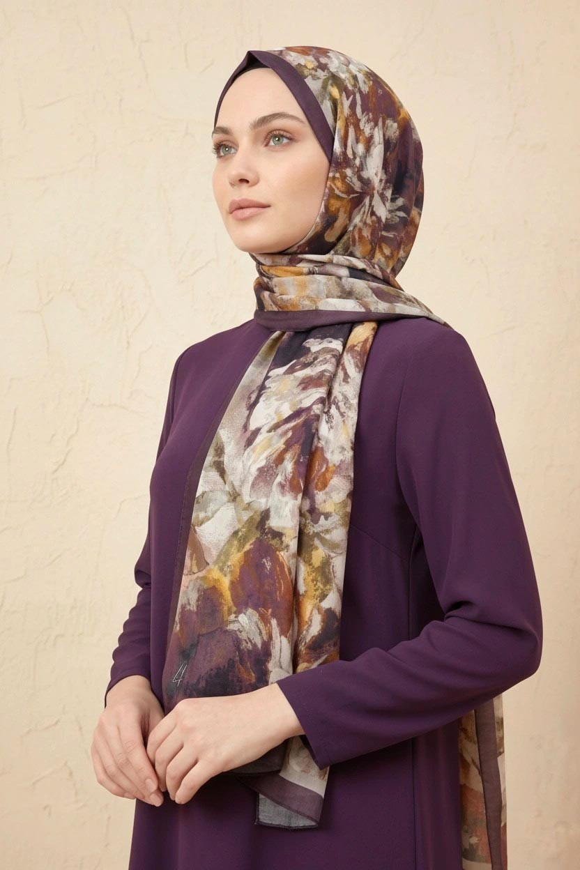 Barbiee vintage mürdüm hardal şal